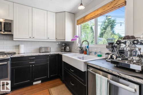 9328 94 Street, Edmonton, AB - Indoor Photo Showing Kitchen With Double Sink