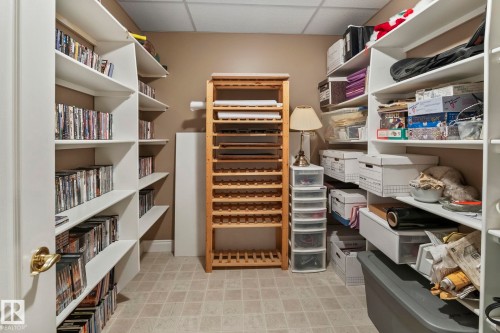 This space features extensive built-in shelving, providing considerable storage options - 9610 167 Street Sw, Edmonton, AB - Indoor With Storage