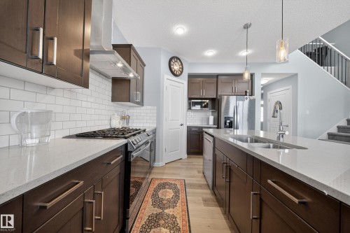 1575 Plum Circle Circle, Edmonton, AB - Indoor Photo Showing Kitchen With Double Sink With Upgraded Kitchen