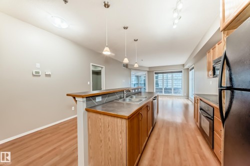 152 4827 104A Street, Edmonton, AB - Indoor Photo Showing Kitchen With Double Sink