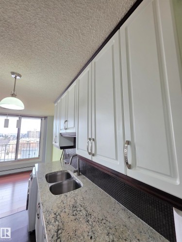 1201 10135 Saskatchewan Drive, Edmonton, AB - Indoor Photo Showing Kitchen With Double Sink