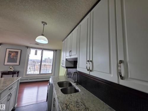 1201 10135 Saskatchewan Drive, Edmonton, AB - Indoor Photo Showing Kitchen With Double Sink