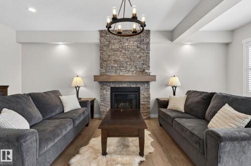 2728 202 Street, Edmonton, AB - Indoor Photo Showing Living Room With Fireplace