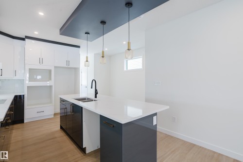 9707 157 St Nw, Edmonton, AB - Indoor Photo Showing Kitchen With Double Sink With Upgraded Kitchen