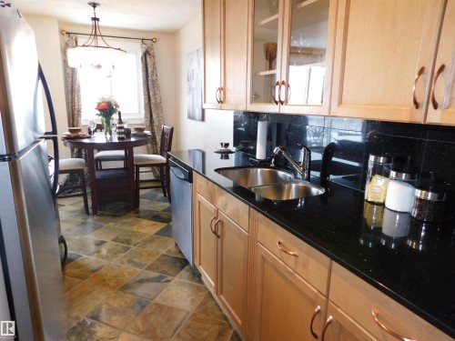 1704 10150 117 Street, Edmonton, AB - Indoor Photo Showing Kitchen With Double Sink
