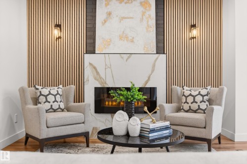 18312 91 Avenue, Edmonton, AB - Indoor Photo Showing Living Room With Fireplace
