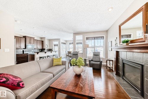 2326 Frezenberg Avenue, Edmonton, AB - Indoor Photo Showing Living Room With Fireplace