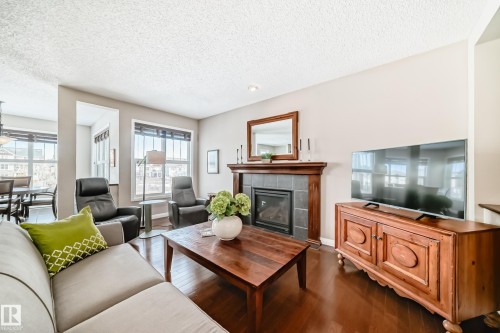 2326 Frezenberg Avenue, Edmonton, AB - Indoor Photo Showing Living Room With Fireplace