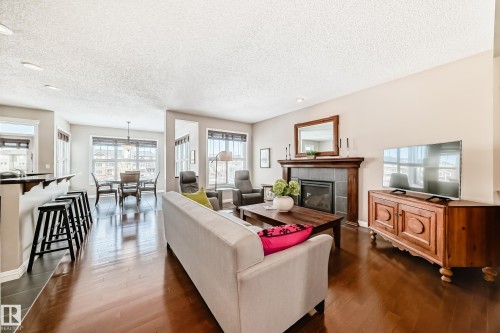 2326 Frezenberg Avenue, Edmonton, AB - Indoor Photo Showing Living Room With Fireplace