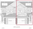 Architectural Drawing, Front Elevation. Illustrating the exterior design of the property, including dimensions and features - 13112 186 Avenue, Edmonton, AB  - Other 