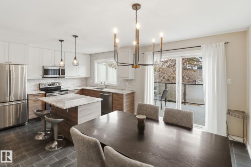 9023 95 Street, Edmonton, AB - Indoor Photo Showing Kitchen With Double Sink With Upgraded Kitchen