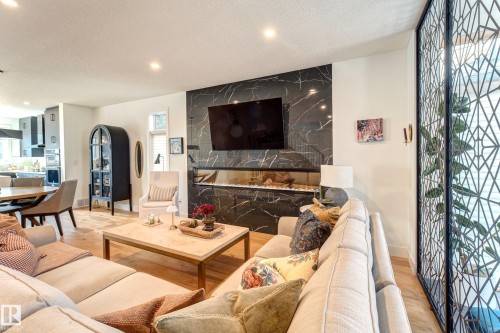 14717 92 Avenue, Edmonton, AB - Indoor Photo Showing Living Room With Fireplace