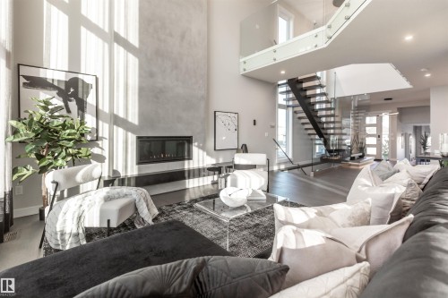 15807 30 Avenue, Edmonton, AB - Indoor Photo Showing Living Room With Fireplace