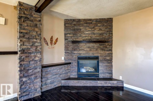 6015 106 Street, Edmonton, AB - Indoor Photo Showing Living Room With Fireplace