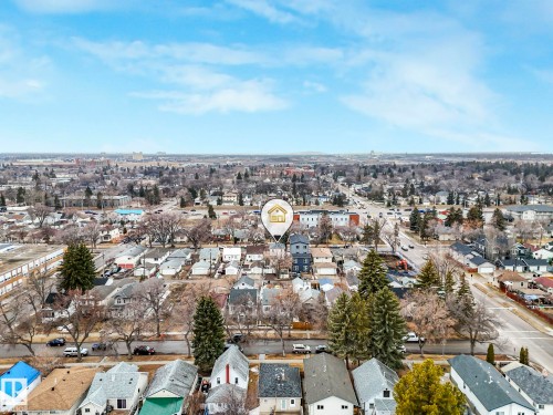 Aerial view of the property and its surrounding urban landscape - 12141 96 Street, Edmonton, AB - Outdoor With View