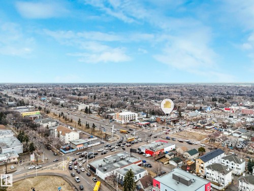 Aerial view showcasing the property's location within a developed urban area - 12141 96 Street, Edmonton, AB - Outdoor With View