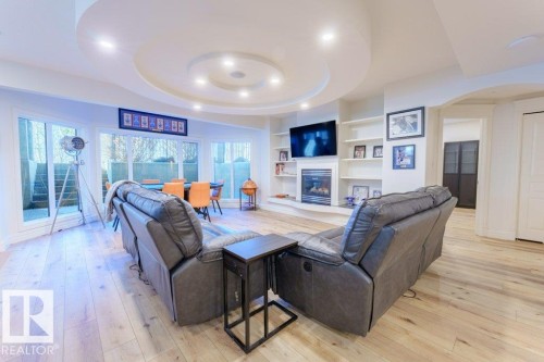 1144 119 Street, Edmonton, AB - Indoor Photo Showing Living Room With Fireplace