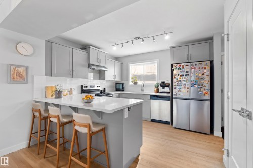 545 Chappelle Drive, Edmonton, AB - Indoor Photo Showing Kitchen With Stainless Steel Kitchen With Upgraded Kitchen