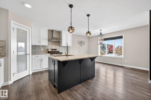 433 Meadowview Drive, Fort Saskatchewan, AB - Indoor Photo Showing Kitchen With Upgraded Kitchen