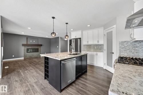 433 Meadowview Drive, Fort Saskatchewan, AB - Indoor Photo Showing Kitchen With Stainless Steel Kitchen With Upgraded Kitchen
