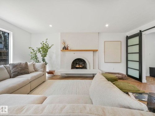 240 Westridge Road, Edmonton, AB - Indoor Photo Showing Living Room With Fireplace