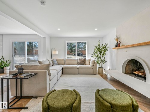240 Westridge Road, Edmonton, AB - Indoor Photo Showing Living Room With Fireplace