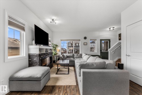 1 Currant Crescent, Fort Saskatchewan, AB - Indoor Photo Showing Living Room With Fireplace