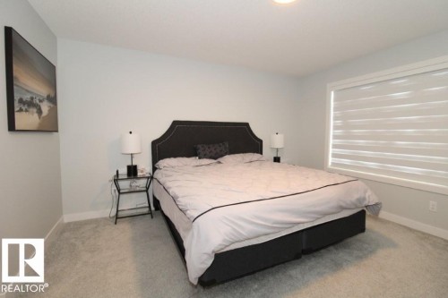 This room features light grey walls and light grey carpet, creating a neutral and inviting atmosphere - 22140 81 Avenue, Edmonton, AB 