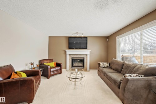 304 79 Street, Edmonton, AB - Indoor Photo Showing Living Room With Fireplace