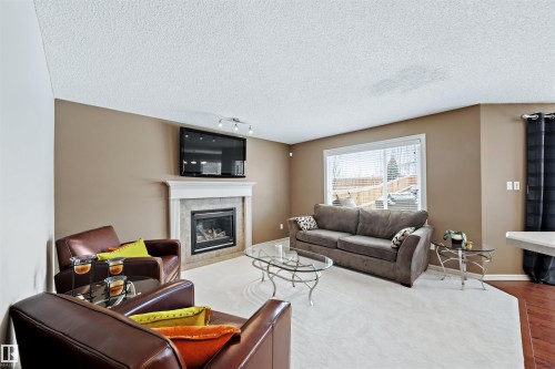 304 79 Street, Edmonton, AB - Indoor Photo Showing Living Room With Fireplace