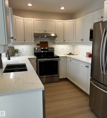 9753 176 Street, Edmonton, AB - Indoor Photo Showing Kitchen With Stainless Steel Kitchen With Double Sink