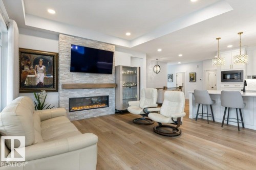 26 Red Crest Way, St. Albert, AB - Indoor Photo Showing Living Room With Fireplace