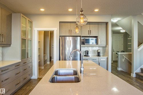 9815 225 Street, Edmonton, AB - Indoor Photo Showing Kitchen With Double Sink With Upgraded Kitchen