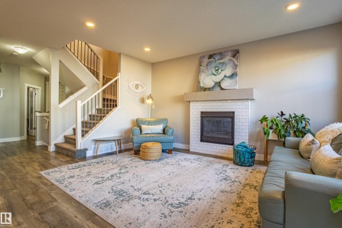 9815 225 Street, Edmonton, AB - Indoor Photo Showing Living Room With Fireplace