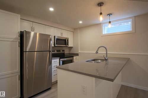 4830 32 Avenue, Edmonton, AB - Indoor Photo Showing Kitchen With Stainless Steel Kitchen With Double Sink