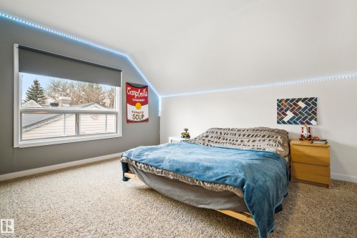 Primary Bedroom on Upper floor with large closest - 13519 110 A Avenue, Edmonton, AB - Indoor Photo Showing Bedroom