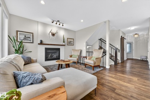 38 Eternity Crescent, St. Albert, AB - Indoor Photo Showing Living Room With Fireplace