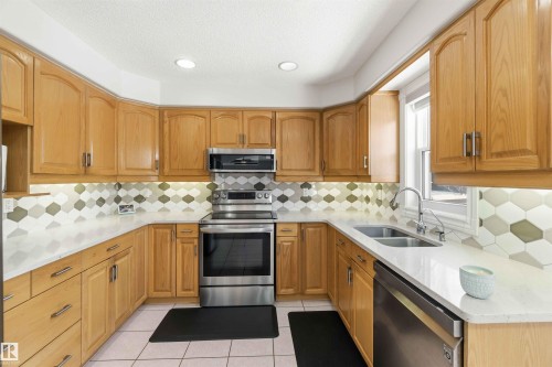 1324 116 Street, Edmonton, AB - Indoor Photo Showing Kitchen With Double Sink