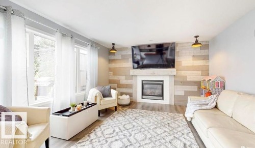 1315 Westerra Drive, Stony Plain, AB - Indoor Photo Showing Living Room With Fireplace