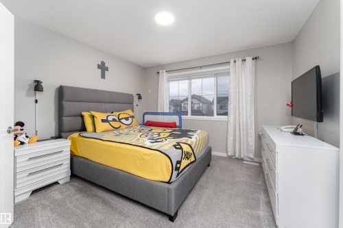 This room features light grey walls and a complementary grey carpet - 22742 95A Ave, Edmonton, AB - Indoor Photo Showing Bedroom