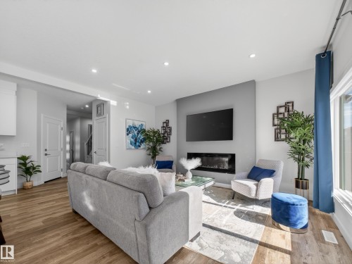 5546 Kootook Road, Edmonton, AB - Indoor Photo Showing Living Room With Fireplace