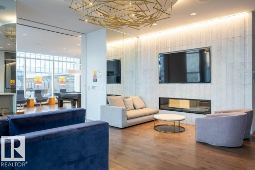 #3606 10360 102 St Nw, Edmonton, AB - Indoor With Fireplace