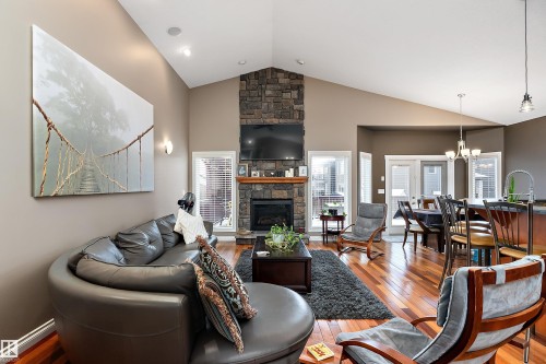 134 Fraser Way, Edmonton, AB - Indoor Photo Showing Living Room With Fireplace