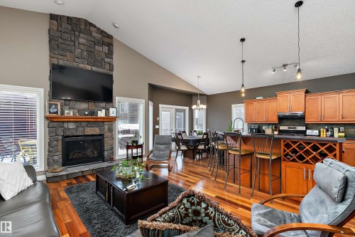 134 Fraser Way, Edmonton, AB - Indoor Photo Showing Living Room With Fireplace