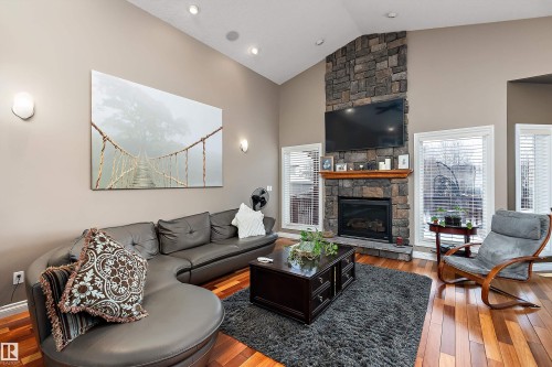 134 Fraser Way, Edmonton, AB - Indoor Photo Showing Living Room With Fireplace