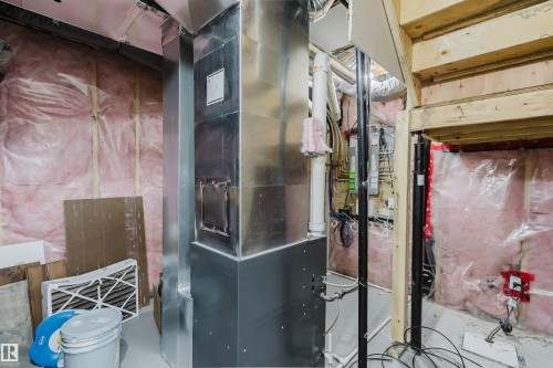 The property features exposed insulation, structural beams, and ductwork - 2878 Koshal Crescent, Edmonton, AB - Indoor