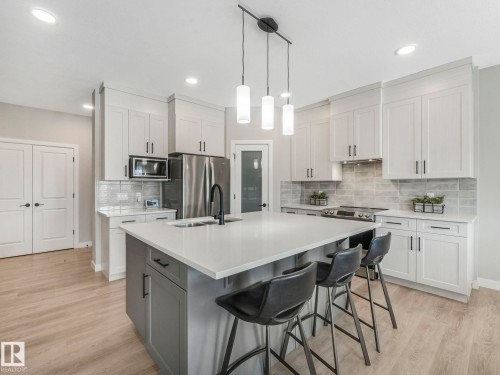 22139 80 Avenue, Edmonton, AB - Indoor Photo Showing Kitchen With Double Sink With Upgraded Kitchen