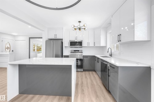4238 117 Avenue, Edmonton, AB - Indoor Photo Showing Kitchen With Upgraded Kitchen