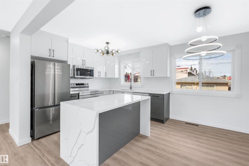 4238 117 Avenue, Edmonton, AB - Indoor Photo Showing Kitchen With Stainless Steel Kitchen With Upgraded Kitchen