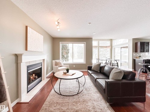 34 Eastgate Way, St. Albert, AB - Indoor Photo Showing Living Room With Fireplace